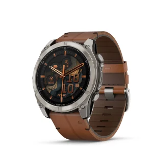 Fenix 8 - 51mm, AMOLED Sapphire - Grátt með leðuról
