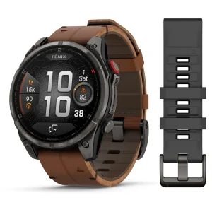 Fenix 8 Pro - 47mm, AMOLED Sapphire - Svart með leðuról